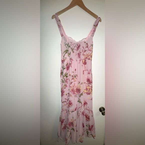 Reformation Petites Irisa Dress Pink Floral Midi Dress - Picture 6 of 9